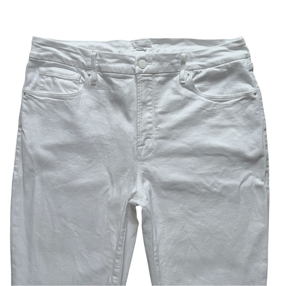 Good American White Straight Leg Raw Hemline Jeans Womens 12/31 - Picture 3 of 10